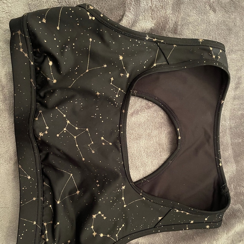 Size Large black sports bra with stars, joy lab